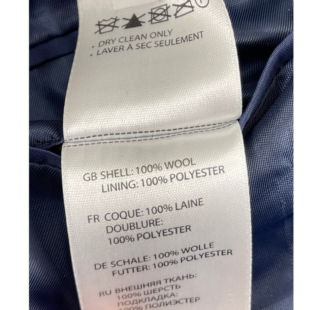 Oak Hill Premium Wool Blazer Men 56R Blue Plaid Grid Italian Marzotto Sport Coat - Picture 9 of 10